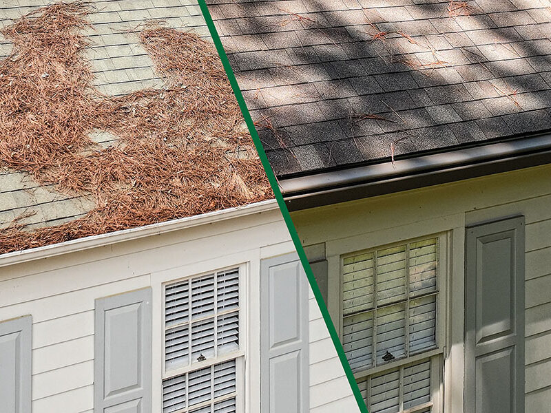 Affordable seamless gutter installation in Memphis, TN - Before and After
